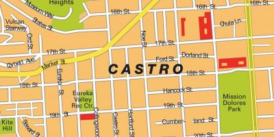 Zemljevid castro district v San Franciscu