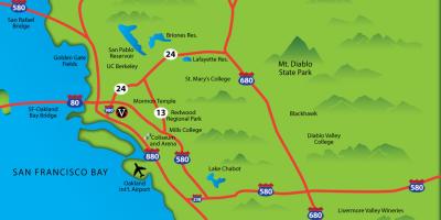 East bay kaliforniji zemljevid
