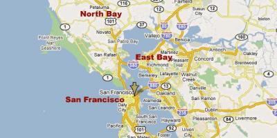 Severni kaliforniji bay area zemljevid