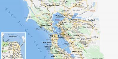 San Francisco bay area zemljevid kaliforniji