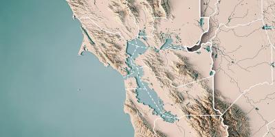 Zemljevid San Francisco bay topografske 