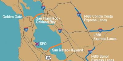 Cestninske ceste v San Franciscu zemljevid