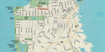 Zemljevid San Francisco glavne zanimivosti