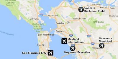 Letališč v bližini San Francisco zemljevid