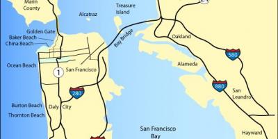 Zemljevid San Francisco plaže