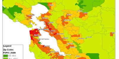 Zemljevid San Francisco prebivalstva