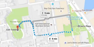 Zemljevid San Francisco self voden sprehod