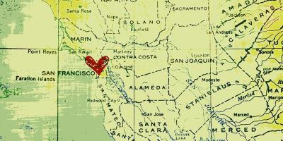 Srca v San Franciscu zemljevid