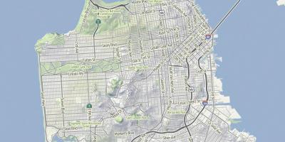 Zemljevid San Francisco teren