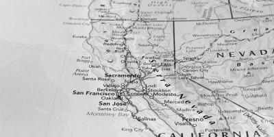 Črna in bela zemljevid San Francisco