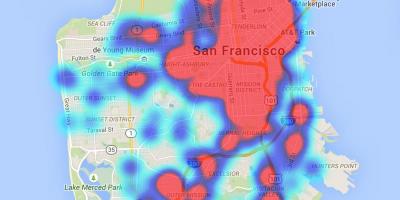 Toplote zemljevid San Francisco