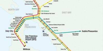 San Francisco letališče bart zemljevid