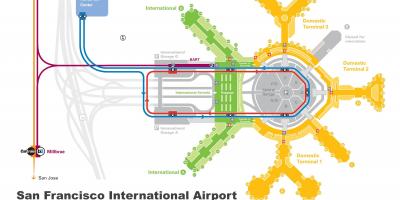 San Francisco letališče najem avtomobila zemljevid