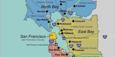 Zemljevid south San Francisco bay area