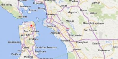 Zemljevid kaliforniji mesta, v bližini San Francisco