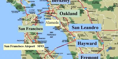 Zemljevid San Francisco območju kalifornije