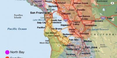 San Francisco področju zemljevidu in okolici