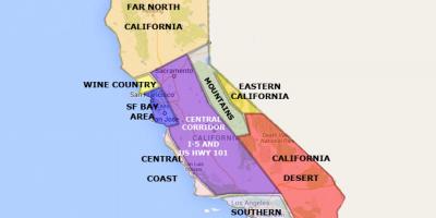 Zemljevid severni kaliforniji v San Franciscu