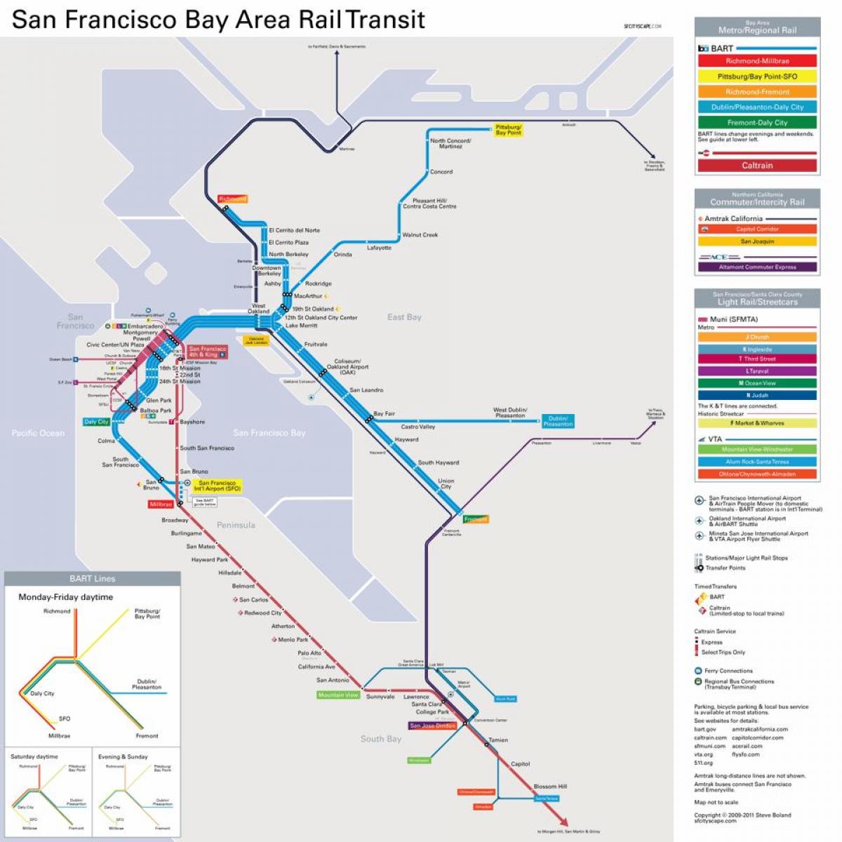 bart postaje San Francisco zemljevid