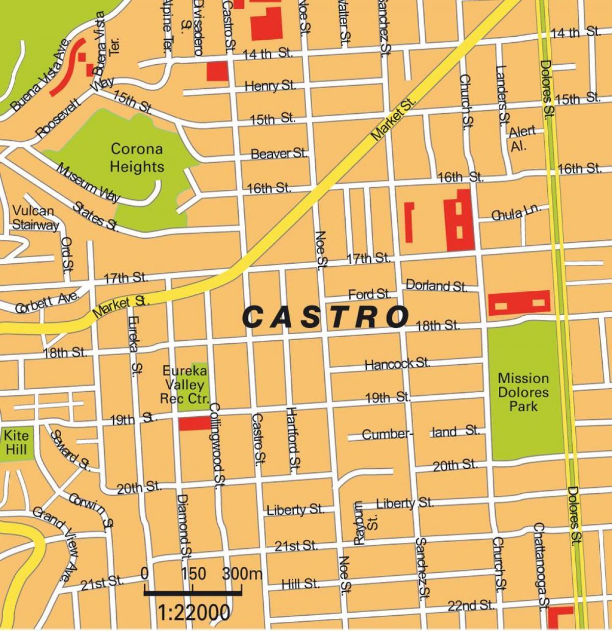 zemljevid castro district v San Franciscu