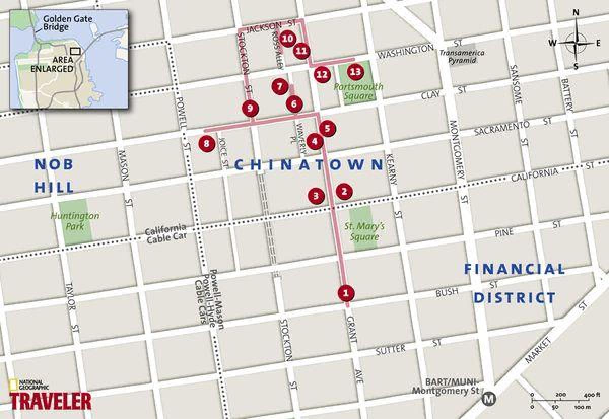 zemljevid chinatown San Francisco