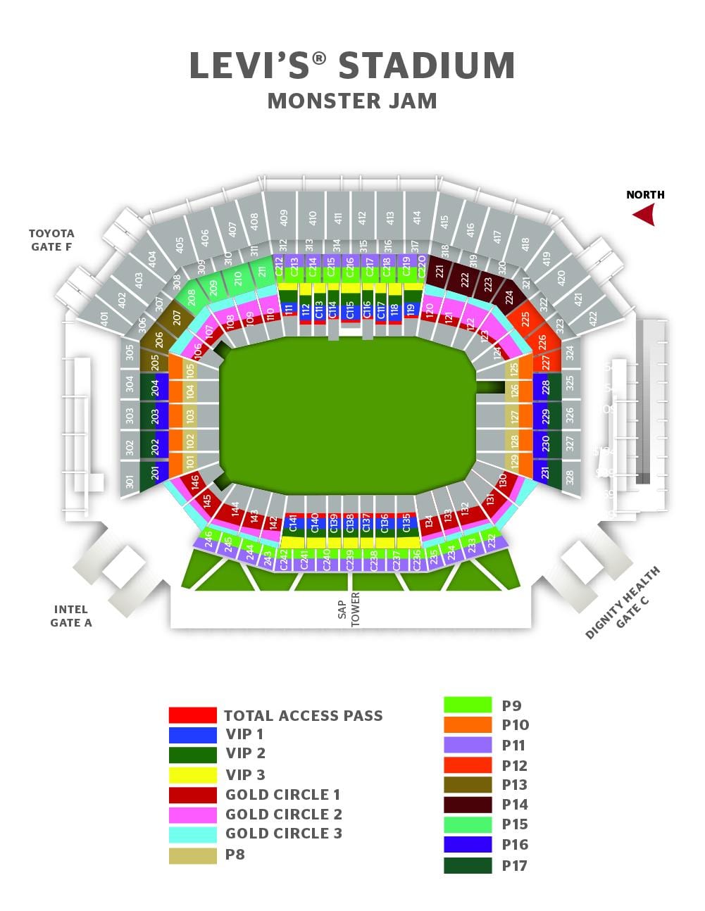 Zemljevid levi ' s stadium vrata