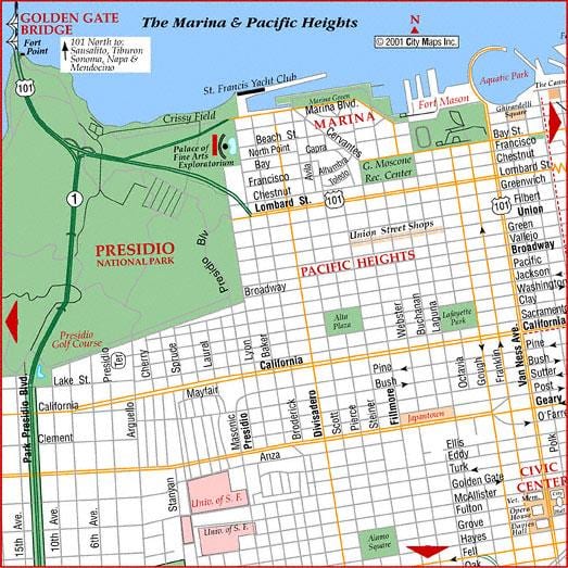 Zemljevid pacific višine San Francisco