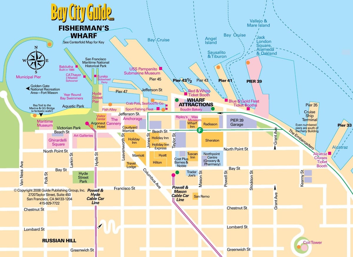 zemljevid ribič je pomol San Francisco