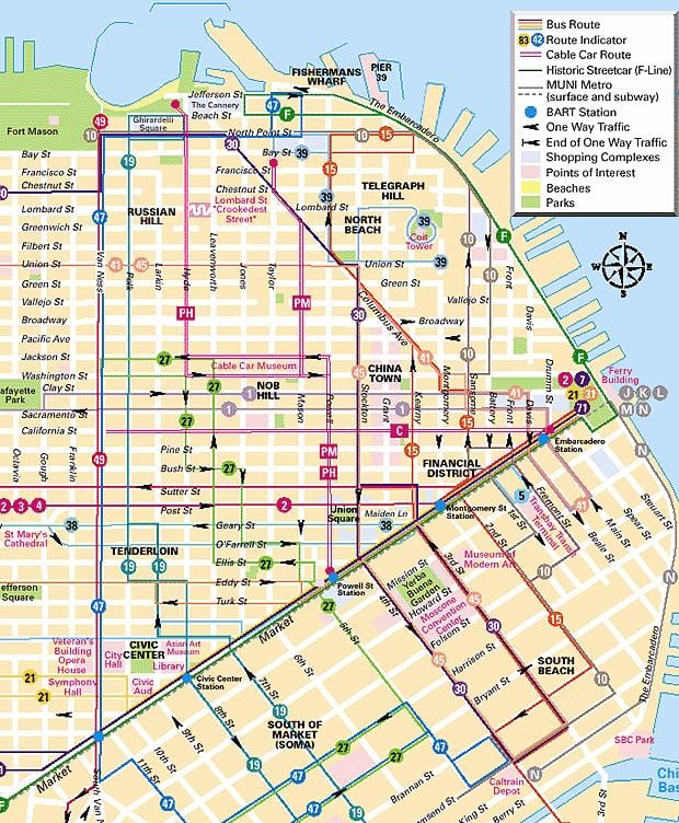žičnica San Fran zemljevid