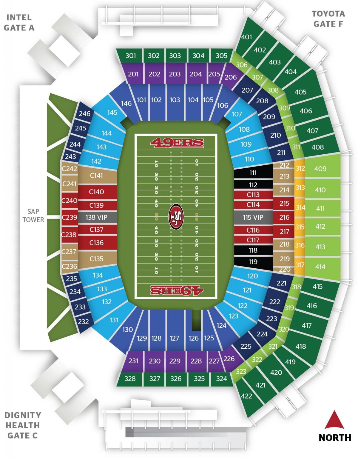 Zemljevid San Francisco 49ers stadion
