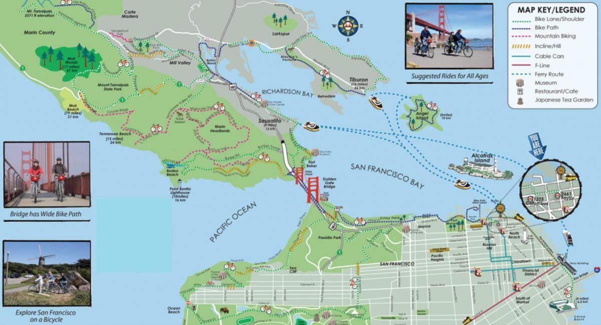 Zemljevid San Francisco bike tour