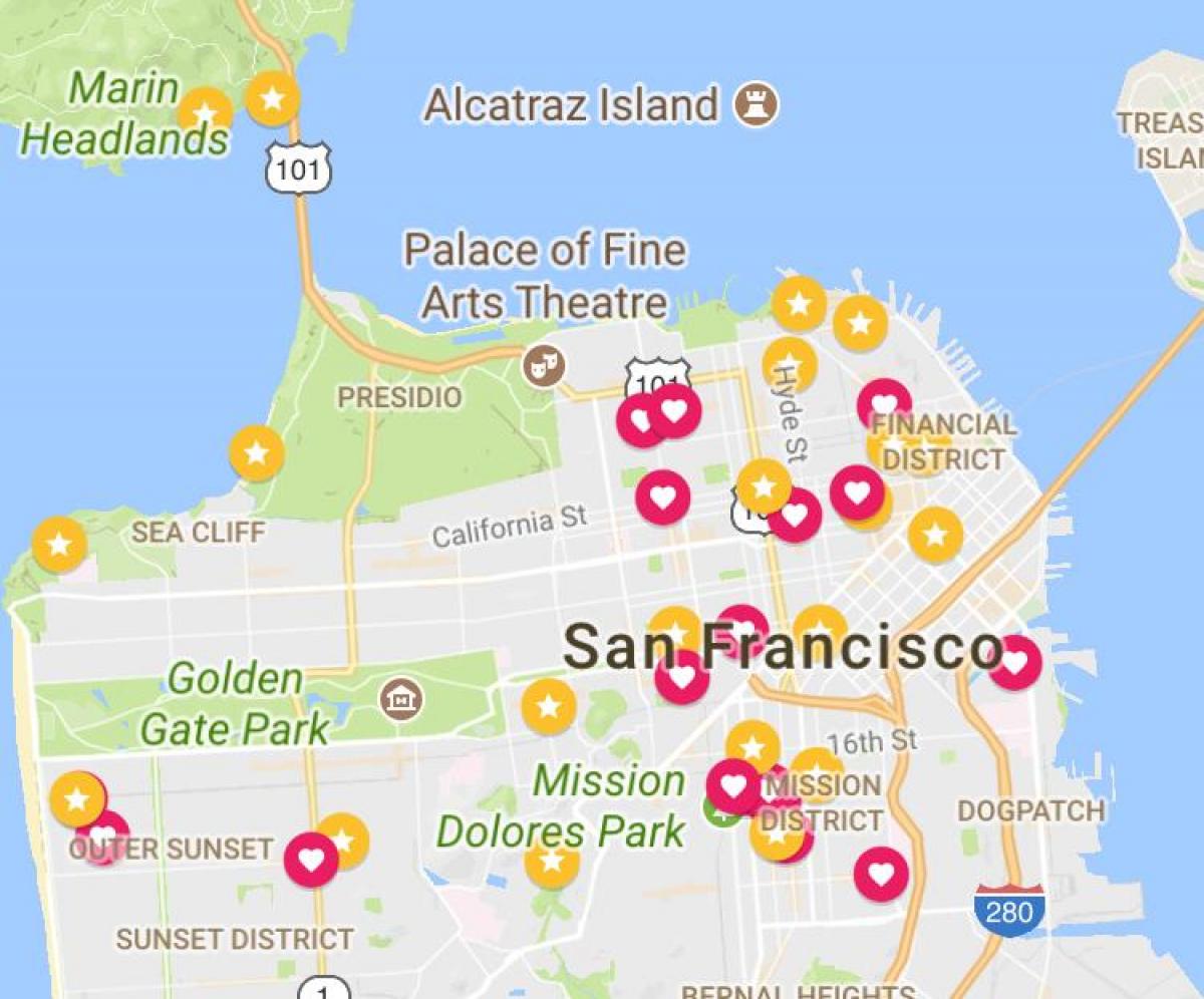 Zemljevid San Francisco finančne district
