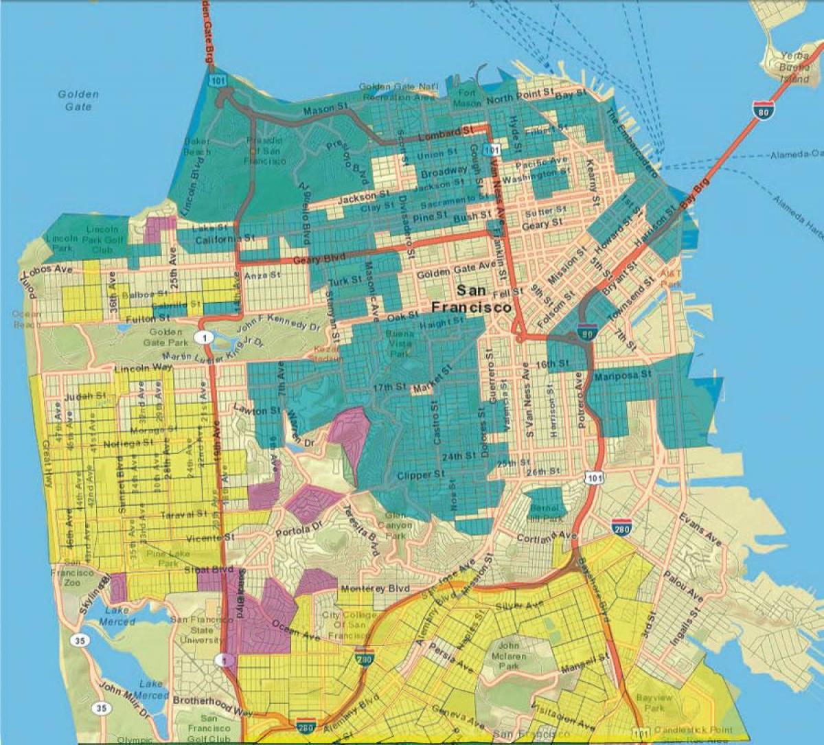 Zemljevid San Francisco gis