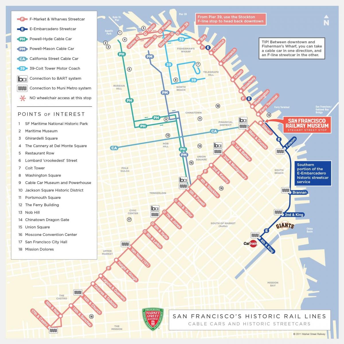 Zemljevid San Francisco informacije