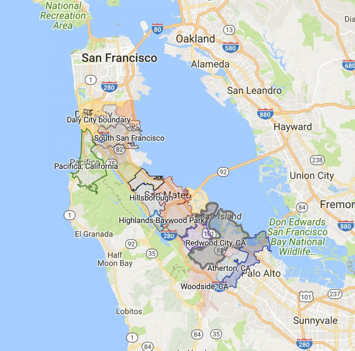 Zemljevid San Francisco mesto omejitev