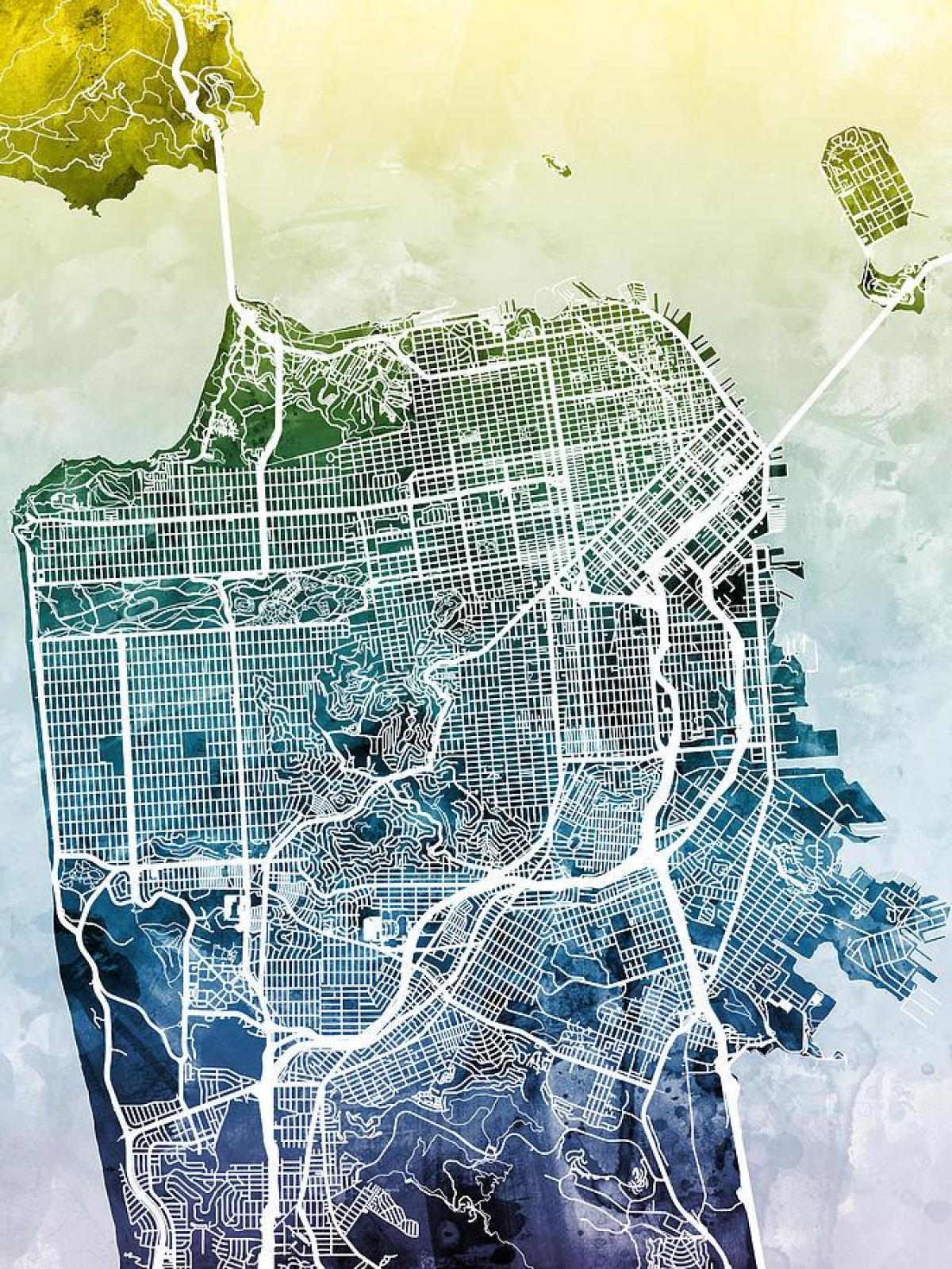 Zemljevid San Francisco mesto umetnosti