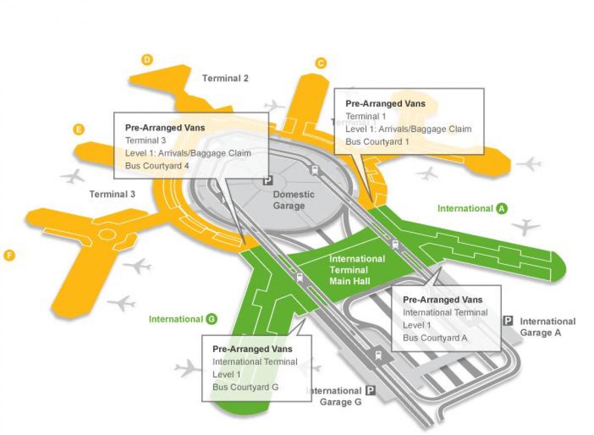 Zemljevid San Francisco letališče zahtevek prtljaga