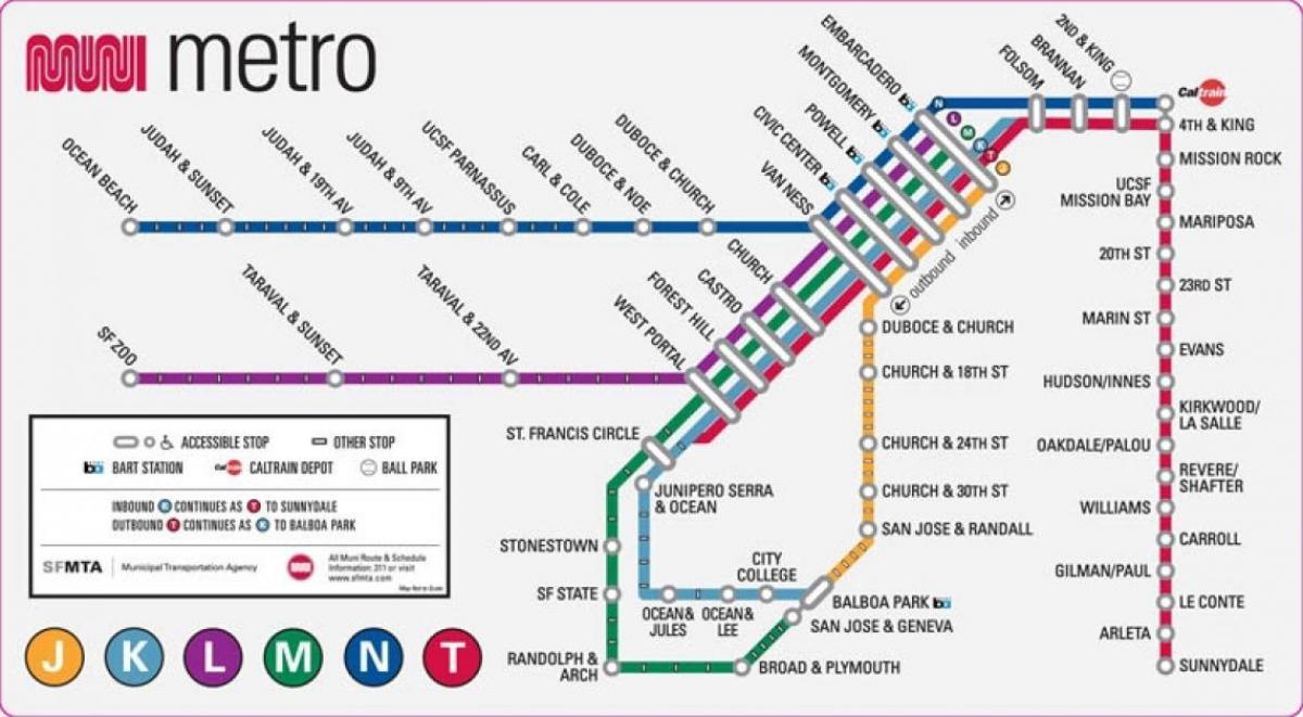 San Fran metro zemljevid