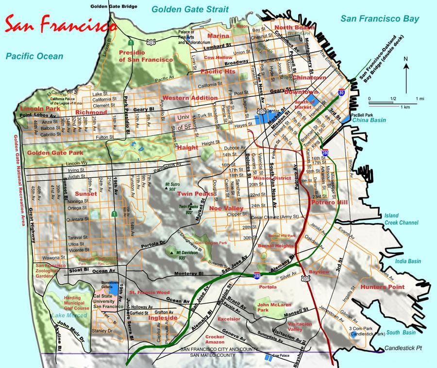 ap San Francisco nadmorske višine