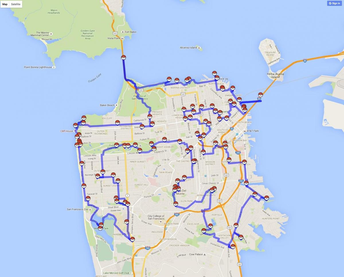 Zemljevid San Francisco pokemon
