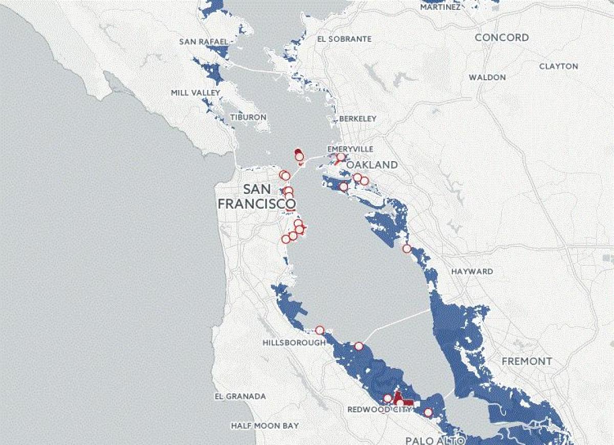 Zemljevid San Francisco poplav