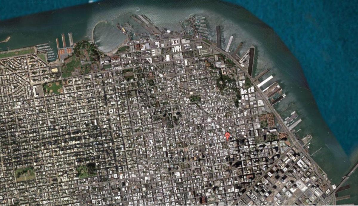 Zemljevid San Francisco satelitska tv