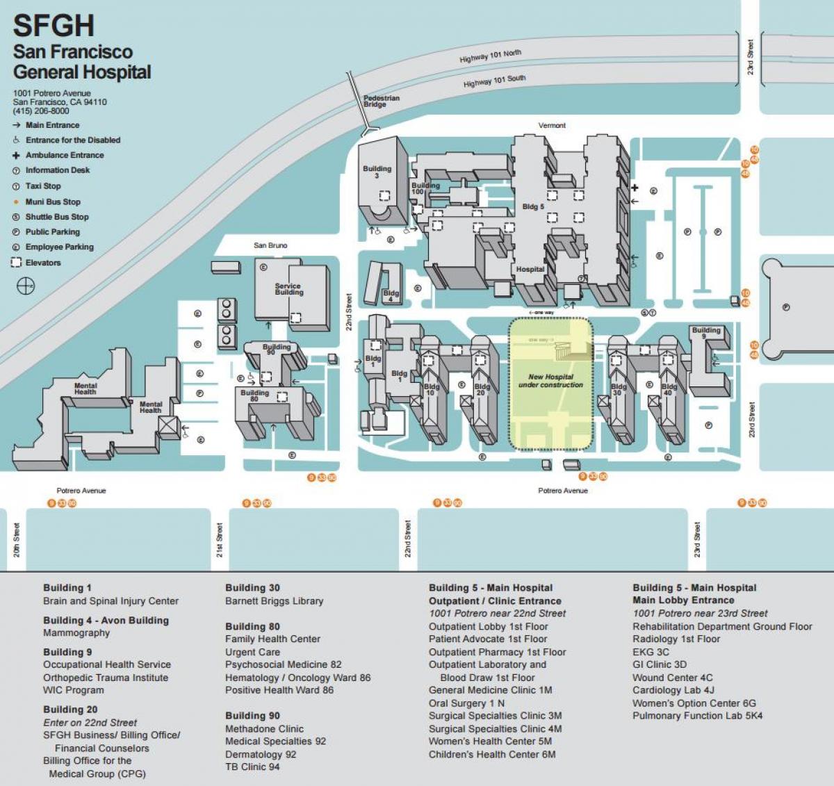 SFgh kampusu zemljevid