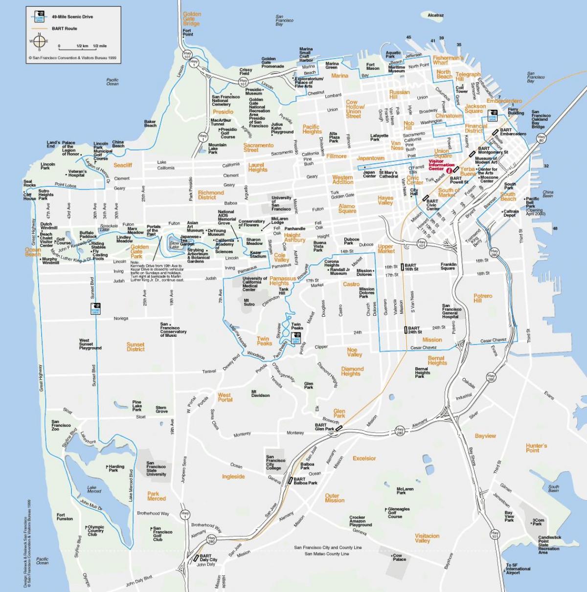 Zemljevid San Francisco točke