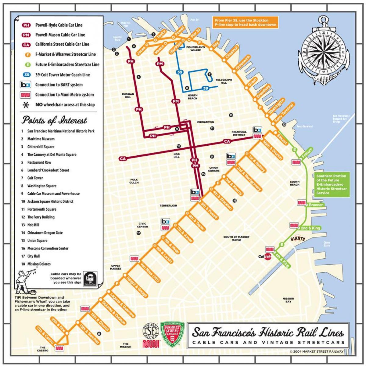 San Fran voziček zemljevid