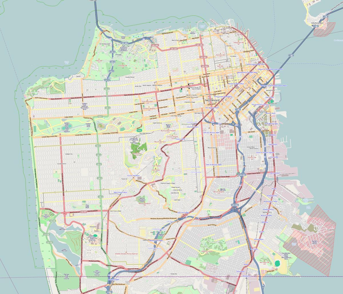 Zemljevid San Franciscu predstavil