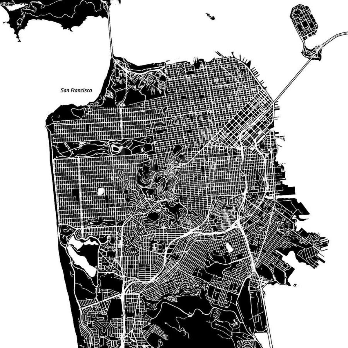 Zemljevid San Francisco vektor
