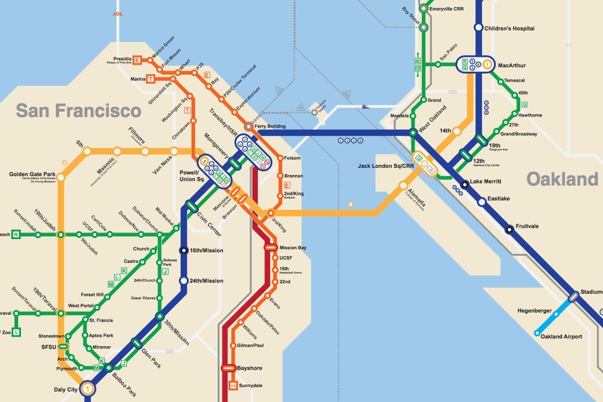 SFO metro zemljevid