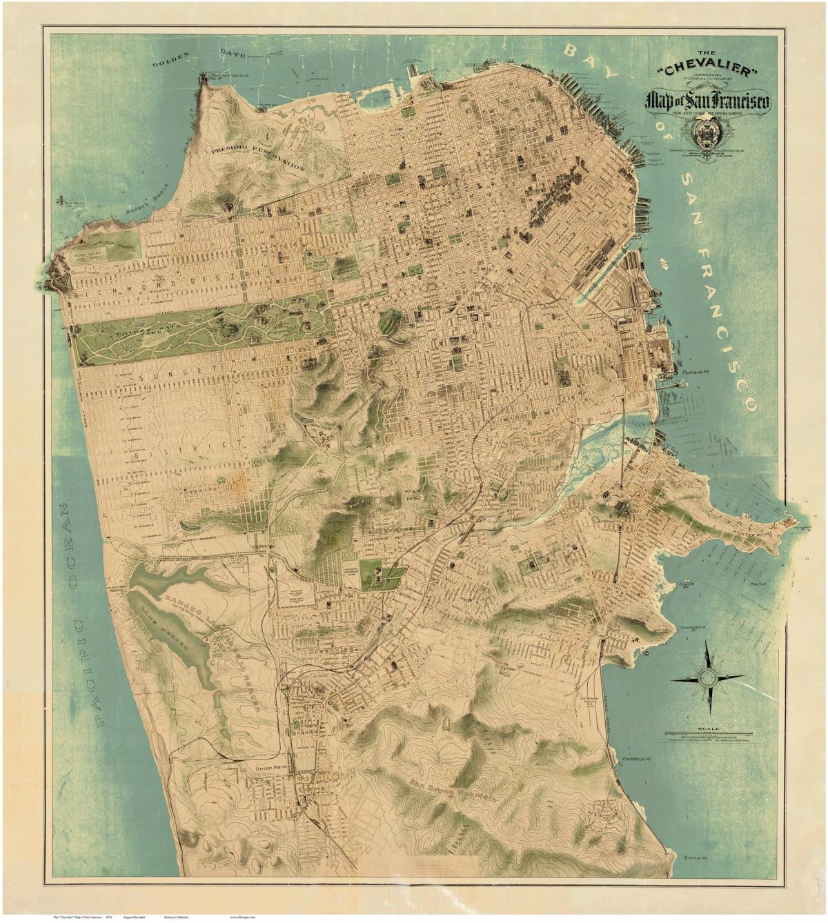 Zemljevid stare San Francisco 