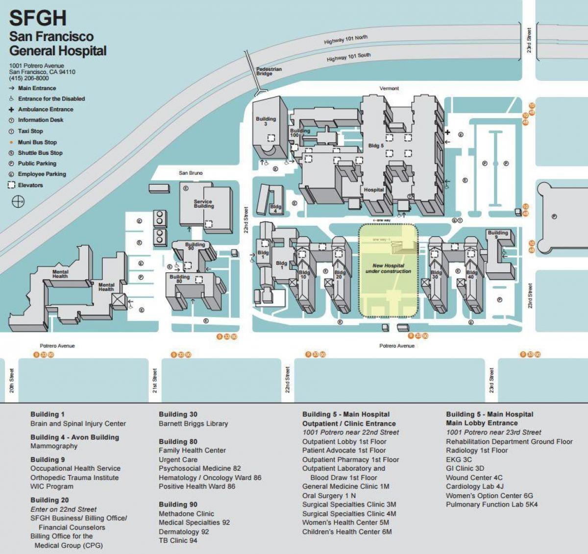 Zemljevid ucSF medical center
